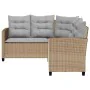 Sofá de jardín en forma de L con mesa y cojines ratán PE beige by , Outdoor sofas - Ref: Foro24-4103875, Price: 307,76 €, Dis...