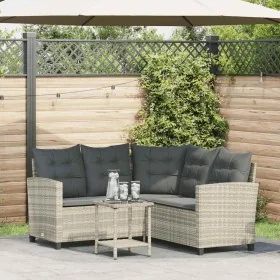 Sofá jardín forma de L con mesa y cojines ratán PE gris claro von , Outdoor-Sofas - Ref: Foro24-4103877, Preis: 307,92 €, Rab...
