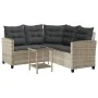 Sofá jardín forma de L con mesa y cojines ratán PE gris claro von , Outdoor-Sofas - Ref: Foro24-4103877, Preis: 307,92 €, Rab...
