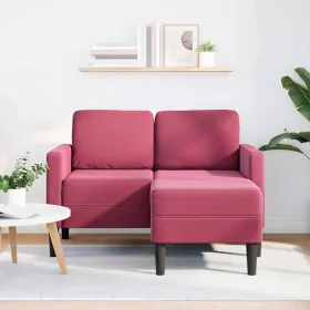 Sofá de 2 plazas con chaise longue en forma L rojo vino 125 cm de , Sofás - Ref: Foro24-4107072, Precio: 213,32 €, Descuento: %