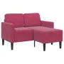 Zweiplätziges Sofa mit rotem Wein-Chaiselongue in L-Form, 125 cm. von , Sofas - Ref: Foro24-4107072, Preis: 213,32 €, Rabatt: %
