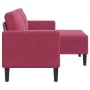 Zweiplätziges Sofa mit rotem Wein-Chaiselongue in L-Form, 125 cm. von , Sofas - Ref: Foro24-4107072, Preis: 213,32 €, Rabatt: %
