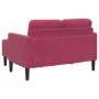 2-seater sofa with L-shaped chaise longue in wine red, 125 cm. by , Sofas - Ref: Foro24-4107072, Price: 213,32 €, Discount: %