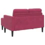 Zweiplätziges Sofa mit rotem Wein-Chaiselongue in L-Form, 125 cm. von , Sofas - Ref: Foro24-4107072, Preis: 213,32 €, Rabatt: %