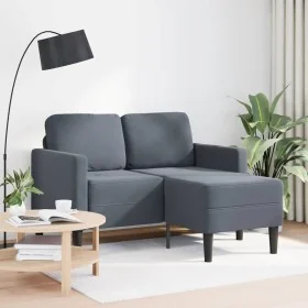 2-seater sofa with dark gray L-shaped chaise longue, 125cm. by , Sofas - Ref: Foro24-4107070, Price: 278,83 €, Discount: %