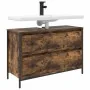 Mueble de baño con lavabo y cajones roble ahumado 90x34,5x60 cm de , Tocadores de baño - Ref: Foro24-861879, Precio: 79,42 €,...