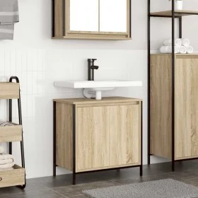Mueble de baño con lavabo roble Sonoma 60x34,5x60 cm by , bathroom vanities - Ref: Foro24-861893, Price: 59,85 €, Discount: %