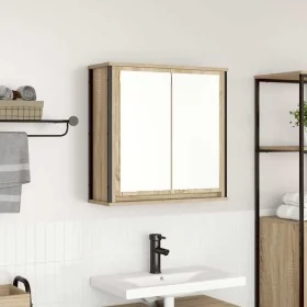 Mueble de baño de pared con espejo roble Sonoma 60x21x60 cm de , Tocadores de baño - Ref: Foro24-861898, Precio: 65,64 €, Des...