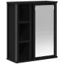 Mueble de baño de pared con espejo roble negro 50x21x60 cm de , Tocadores de baño - Ref: Foro24-861902, Precio: 65,30 €, Desc...
