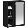 Mueble de baño de pared con espejo roble negro 50x21x60 cm de , Tocadores de baño - Ref: Foro24-861902, Precio: 65,30 €, Desc...