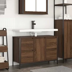 Mueble de lavabo con cajones roble marrón 90x34,5x60 cm de , Tocadores de baño - Ref: Foro24-861891, Precio: 98,74 €, Descuen...