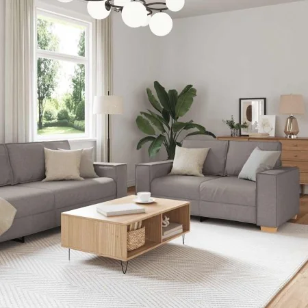 Juego de sofás con cojines 2 piezas tela gris taupe by , Sofas - Ref: Foro24-3324697, Price: 467,07 €, Discount: %