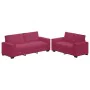 Juego de sofás con cojines 2 piezas terciopelo rojo tinto by , Sofas - Ref: Foro24-3324704, Price: 458,42 €, Discount: %