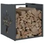 Anthracite firewood holder 40x40x40 cm Cold rolled steel by , Firewood bags and holders - Ref: Foro24-864245, Price: 48,98 €,...