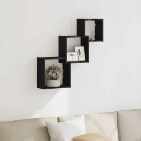 Wall shelf cubes made of black oak engineered wood, 68x15x68 cm by , Shelves and shelves - Ref: Foro24-862410, Price: 32,88 €...