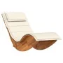 Tumbona mecedora con cojín de madera maciza de acacia de , Tumbonas - Ref: Foro24-4103882, Precio: 147,21 €, Descuento: %