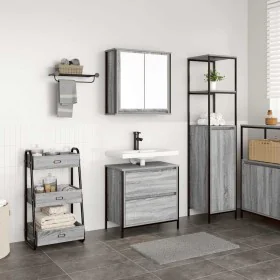 Badezimmermöbel-Set, 2-teilig, aus grauer Sonoma-Sperrholz-Möbelplatte. von , Badezimmermöbel - Ref: Foro24-3328367, Preis: 1...