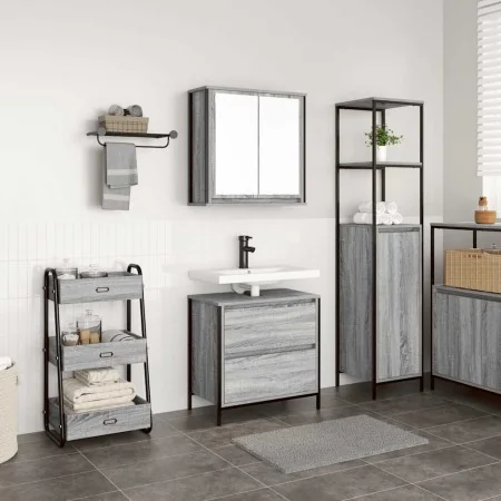 Bathroom furniture set 2 pieces gray Sonoma plywood by , Bathroom furniture - Ref: Foro24-3328367, Price: 124,93 €, Discount: %