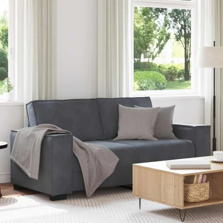 Dark gray velvet 2-seater sofa, 140 cm by , Sofas - Ref: Foro24-4105021, Price: 219,75 €, Discount: %