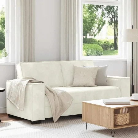 Zweisitzer-Sofa aus cremefarbenem Samt, 140 cm. von , Sofas - Ref: Foro24-4105028, Preis: 237,61 €, Rabatt: %