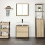 Badezimmermöbel-Set, 2-teilig, aus Sperrholz in Eichenholzoptik Sonoma. von , Badezimmermöbel - Ref: Foro24-3328365, Preis: 1...