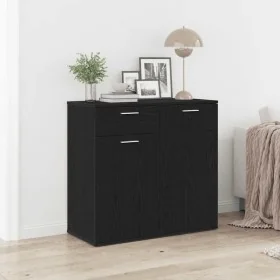 Aparador de madera contrachapada roble negro 80x36x75 cm von , Sideboards - Ref: Foro24-862010, Preis: 96,88 €, Rabatt: %