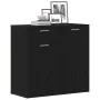 Aparador de madera contrachapada roble negro 80x36x75 cm de , Aparadores - Ref: Foro24-862010, Precio: 98,03 €, Descuento: %