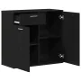 Aparador de madera contrachapada roble negro 80x36x75 cm de , Aparadores - Ref: Foro24-862010, Precio: 98,03 €, Descuento: %