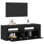 TV-Möbel mit LED-Lichtern, Schwarz-Eiche, 120x35x40 cm. von , TV-Möbel - Ref: Foro24-862031, Preis: 82,10 €, Rabatt: %