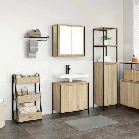 Set de muebles de baño 2 pzas madera contrachapada roble Sonoma de , Muebles de baño - Ref: Foro24-3328390, Precio: 114,74 €,...