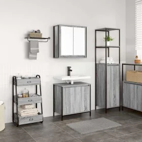 Badezimmermöbel-Set, 2-teilig, aus grauer Sonoma-Sperrholz-Möbelplatte. von , Badezimmermöbel - Ref: Foro24-3328392, Preis: 1...