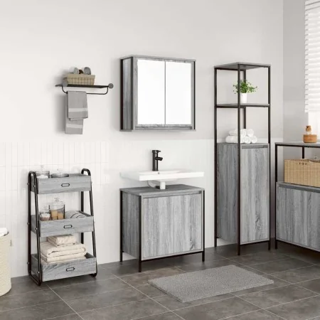Badezimmermöbel-Set, 2-teilig, aus grauer Sonoma-Sperrholz-Möbelplatte. von , Badezimmermöbel - Ref: Foro24-3328392, Preis: 1...