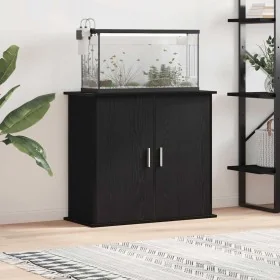 Black oak wood aquarium stand 81x36x73 cm by , Aquarium supports - Ref: Foro24-862155, Price: 93,71 €, Discount: %