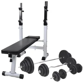 Banco ejercicios con soporte pesas, pesas y mancuernas 120 kg de , Máquinas de levantamiento de pesas - Ref: Foro24-275375, P...