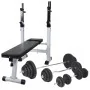 Exercise bench with weight support, weights, and dumbbells 120 kg by , Weight lifting machines - Ref: Foro24-275375, Price: 5...