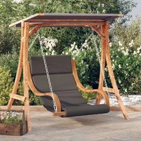 Swing with cushion and solid fir wood canopy by , Garden rockers - Ref: Foro24-3200624, Price: 342,27 €, Discount: %