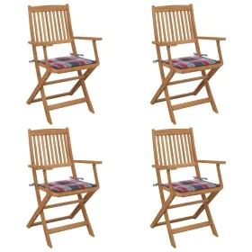 Faltbare Gartenstühle 4 Stück und Kissen Massivholz Akazie von , Gartenstühle - Ref: Foro24-3064630, Preis: 196,71 €, Rabatt: %