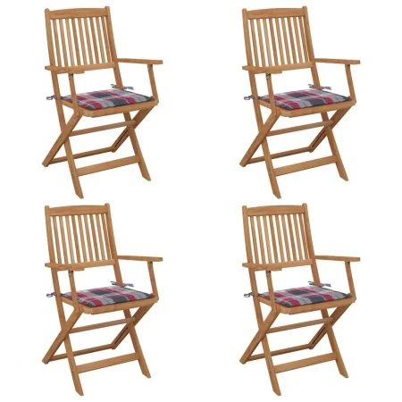 Faltbare Gartenstühle 4 Stück und Kissen Massivholz Akazie von , Gartenstühle - Ref: Foro24-3064630, Preis: 196,71 €, Rabatt: %