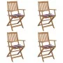 Faltbare Gartenstühle 4 Stück und Kissen Massivholz Akazie von , Gartenstühle - Ref: Foro24-3064630, Preis: 196,71 €, Rabatt: %