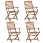 Faltbare Gartenstühle 4 Stück und Kissen Massivholz Akazie von , Gartenstühle - Ref: Foro24-3064630, Preis: 196,71 €, Rabatt: %