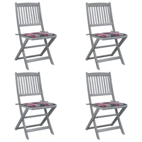 Faltbare Gartenstühle, 4 Stück Massivholz Akazie und Kissen von , Gartenstühle - Ref: Foro24-3064576, Preis: 202,22 €, Rabatt: %