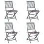 Faltbare Gartenstühle, 4 Stück Massivholz Akazie und Kissen von , Gartenstühle - Ref: Foro24-3064576, Preis: 202,22 €, Rabatt: %