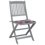 Folding garden chairs 4 pcs solid acacia wood and cushions by , Garden chairs - Ref: Foro24-3064576, Price: 202,22 €, Discoun...