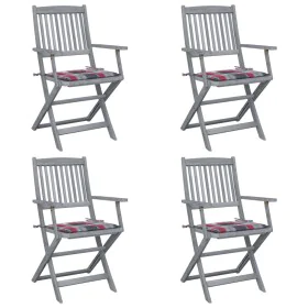 Faltbare Gartenstühle, 4 Stück Massivholz Akazie und Kissen von , Gartenstühle - Ref: Foro24-3064522, Preis: 186,41 €, Rabatt: %