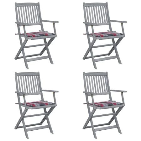 Faltbare Gartenstühle, 4 Stück Massivholz Akazie und Kissen von , Gartenstühle - Ref: Foro24-3064522, Preis: 186,41 €, Rabatt: %