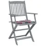 Folding garden chairs 4 pcs solid acacia wood and cushions by , Garden chairs - Ref: Foro24-3064522, Price: 186,38 €, Discoun...
