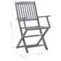 Faltbare Gartenstühle, 4 Stück Massivholz Akazie und Kissen von , Gartenstühle - Ref: Foro24-3064522, Preis: 186,41 €, Rabatt: %