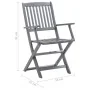 Folding garden chairs 4 pcs solid acacia wood and cushions by , Garden chairs - Ref: Foro24-3064522, Price: 186,38 €, Discoun...