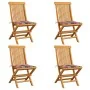 Garden chairs 4 units teak wood and red checkered cushions by , Garden chairs - Ref: Foro24-3062581, Price: 244,50 €, Discoun...