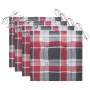 Garden chairs 4 units teak wood and red checkered cushions by , Garden chairs - Ref: Foro24-3062581, Price: 244,50 €, Discoun...